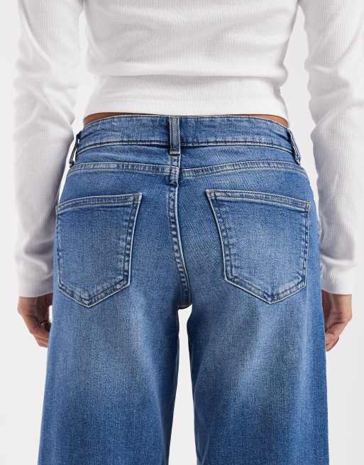 ONLY Petite - Judy - Jeans met wijde pijpen en lage taille in middenblauw denim, 4 van 5
