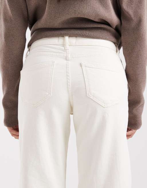 ONLY Petite Judy low rise wide leg jeans in ecru, 4 of 5