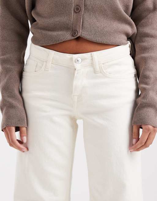 ONLY Petite Judy low rise wide leg jeans in ecru, 5 of 5