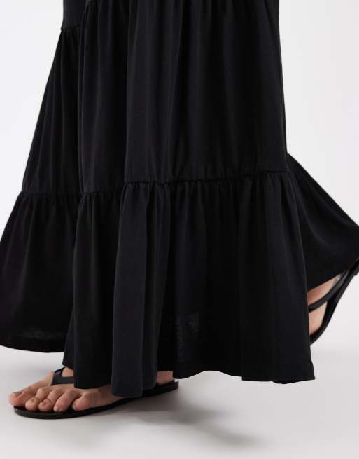 Only Petite - Jupe longue étagée - Noir, 4 de 5