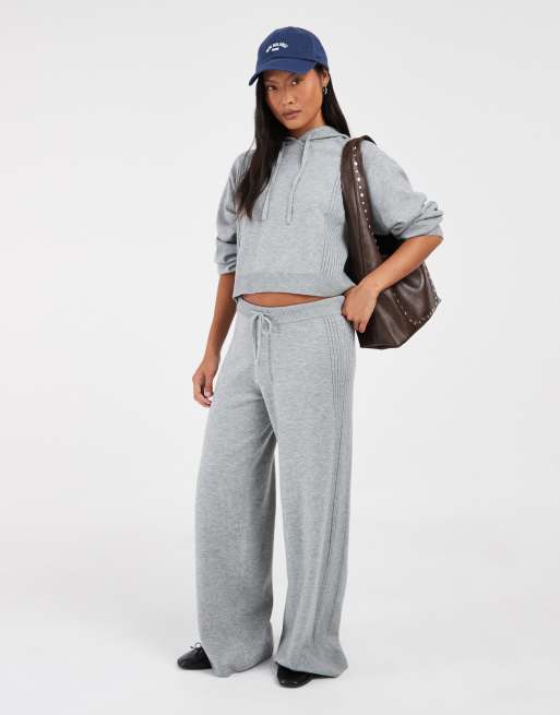 ONLY Petite knit hoodie in mid gray - part of a set, 2 of 4