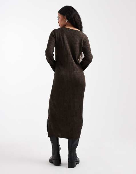 Brown Sweater Dresses | Shop at ASOS