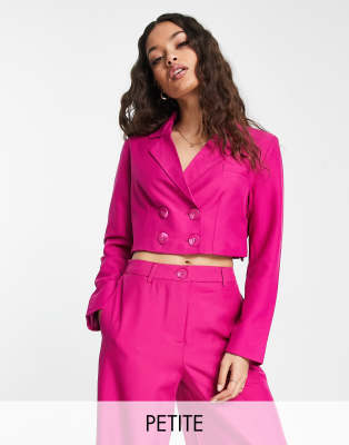 Only Petite - Kurzer Blazer in Rosa, Kombiteil