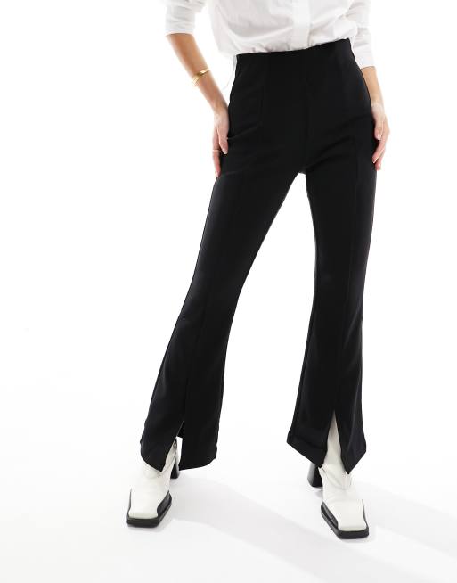 Only Petite – Leggings-Hose in Schwarz mit hohem Bund und Saumschlitz vorne , 3 von 5
