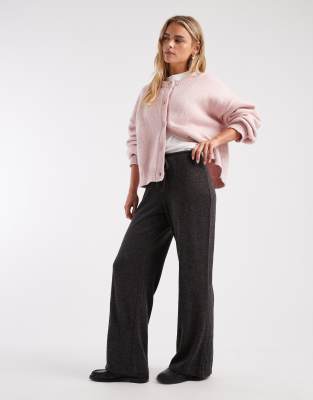 ONLY Petite lightweight knit pants in dark gray