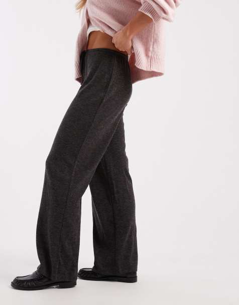 ONLY Petite lightweight knitted trousers in dark grey - view 1