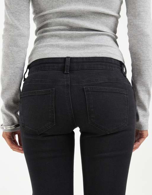 ONLY Petite Lola super low waist flared jeans in gewassen zwart, 5 van 5