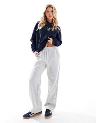 loose fit sweatpants in light gray melange-White