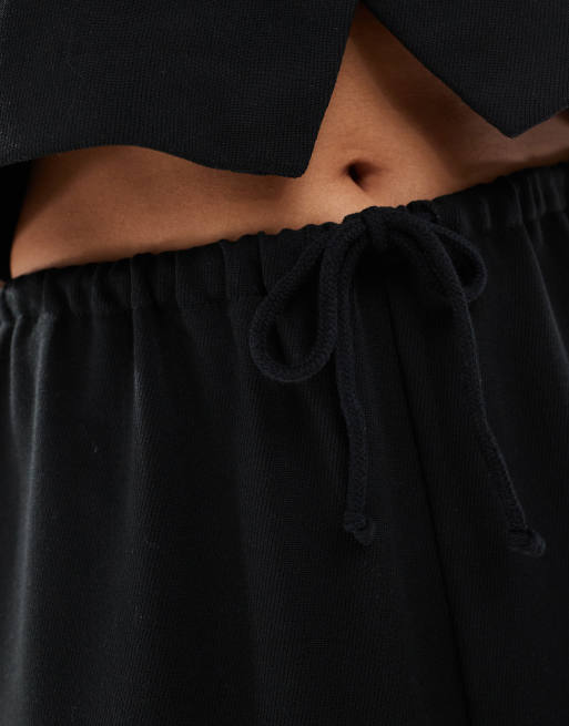 ONLY Petite loose fit tailored pants with string detail in black (part of a set), 3 of 5
