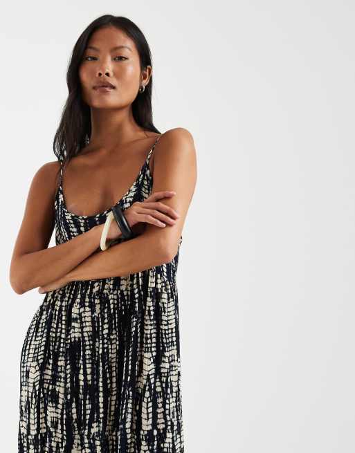 ONLY Petite - Maxi jurk met abstracte print in marineblauw, 4 van 4