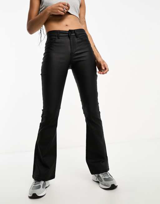 Black flared trousers petite best sale