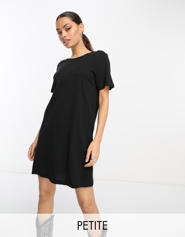 Only Petite mini T-shirt dress in black