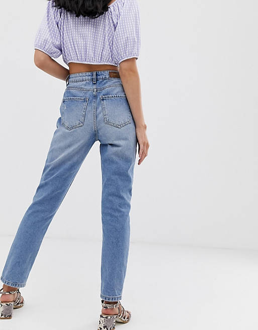  Only Petite mom jean in mid blue 