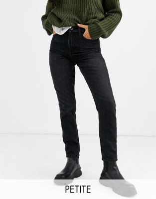 petite mom jeans black