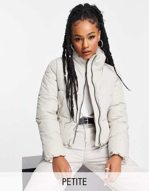 Only Petite padded jacket in cream | ASOS