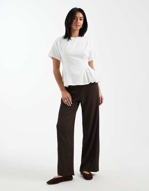 ONLY Petite - Pantalon plissé ample - Marron - view 1