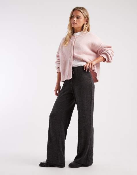 ONLY Petite - Pantaloni in maglia leggera grigio scuro - view 1