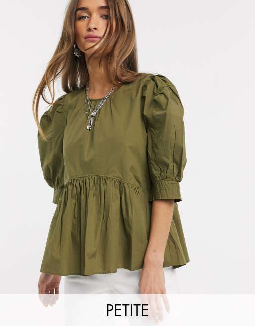 smock puff sleeve top