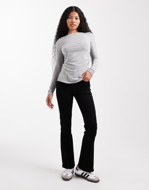 ONLY Petite Royal flare jeans in black