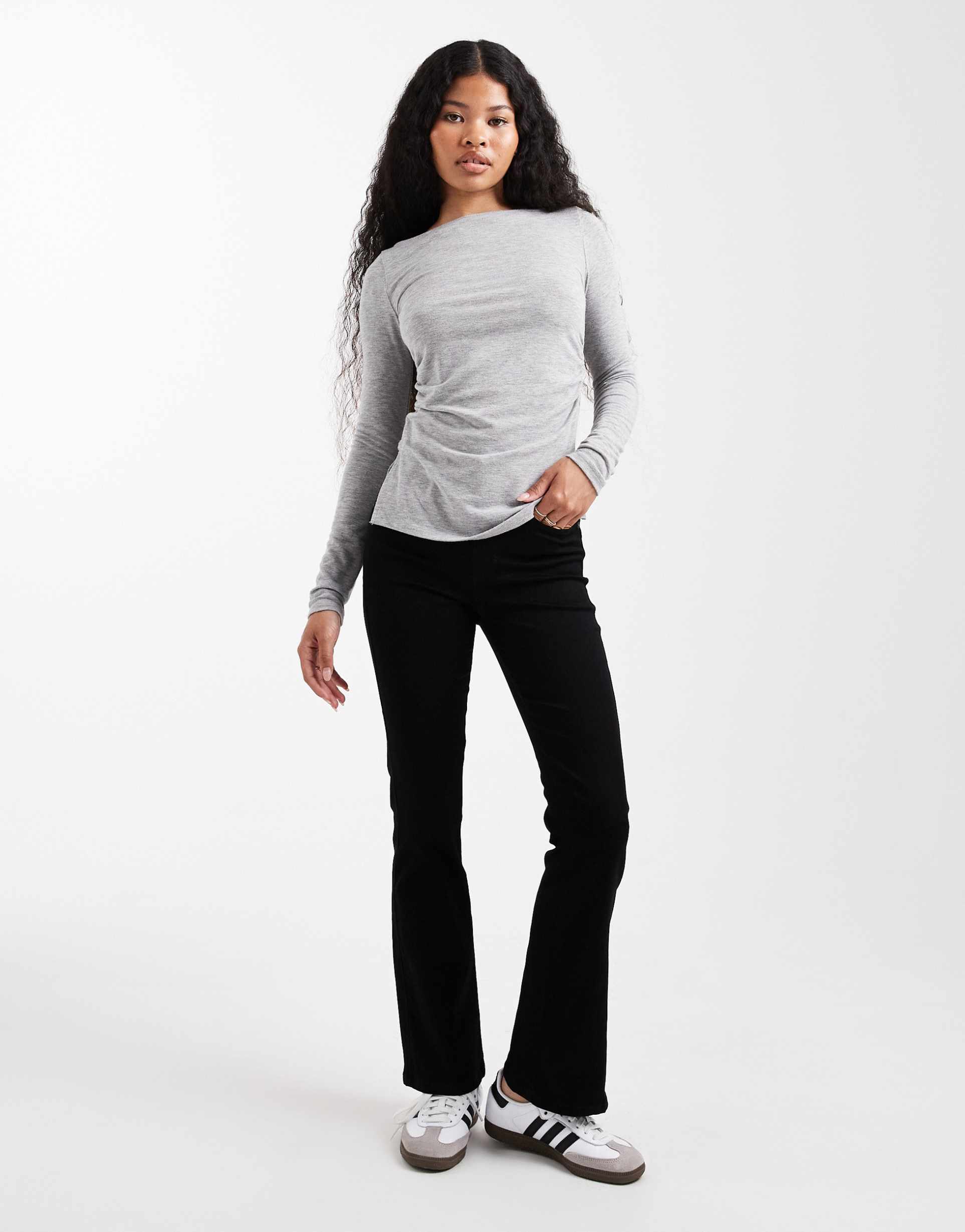 only petite royal flare jeans in black