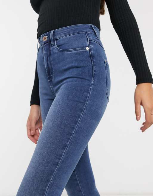 Only Petite Royal high waist skinny jean in mid blue, 3 of 4
