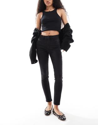 Royal high waisted skinny jeans in washed black