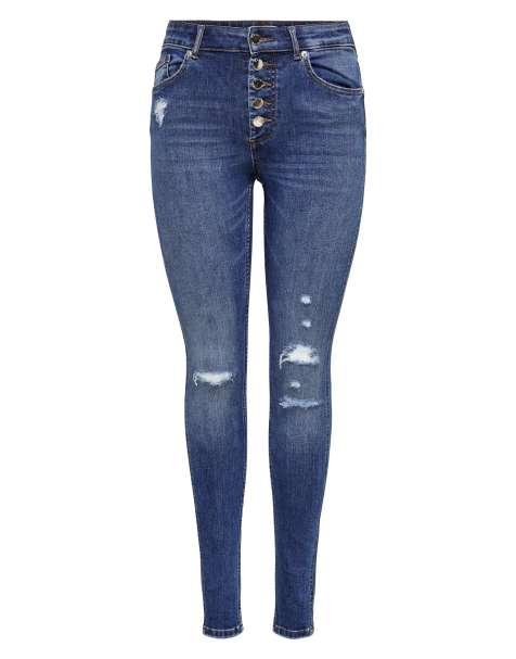 ONLY Petite - Skinny-fit jeans in medium blauw denim - view 1