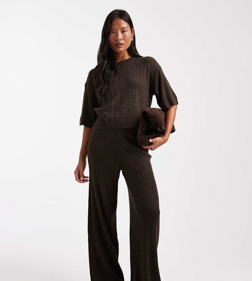 Petite - Strickhose in Schokoladenbraun-Brown Brown 44