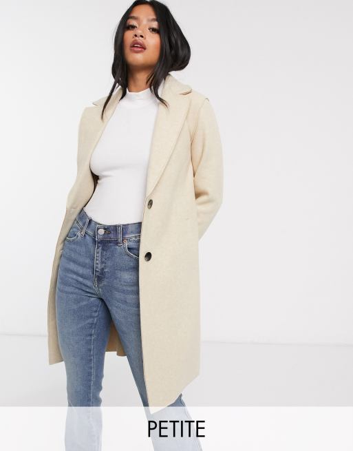 Only Petite tailored coat in cream | ASOS