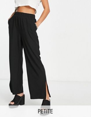 Only Petite tailored side slit pants in black - ASOS Price Checker