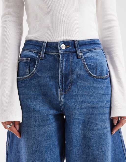 ONLY Petite – Tamy – Niebieskie jeansy barrel, 4 z 5