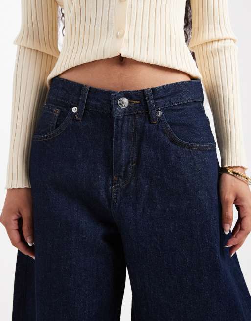 ONLY Petite - Taylor - Højtaljede mørkeblå jeans med barrel-ben, 5 af 5