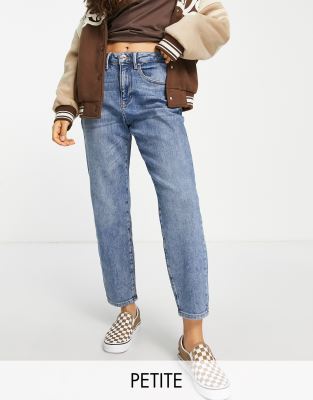 Only Petite Veneda Mom Jeans In Medium Blue Wash-blues ModeSens