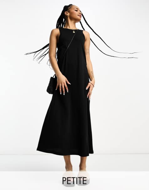 Only Petite - Vestito lungo accollato nero - view 1