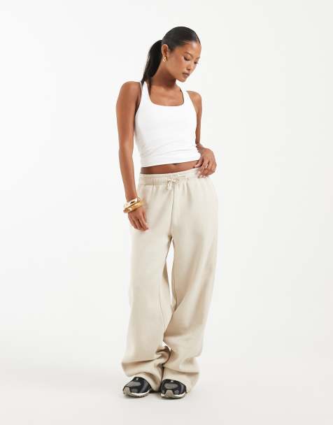 ONLY Petite wide leg joggers in stone - view 1