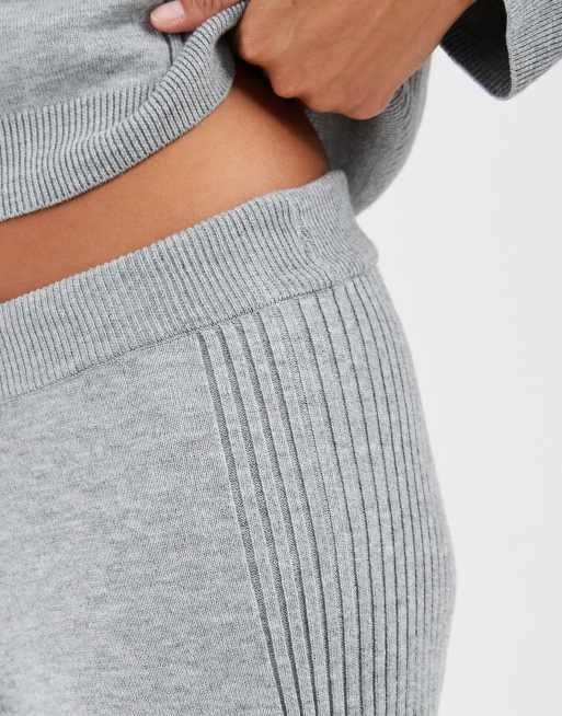 ONLY Petite wide leg knit pants in mid gray - part of a set, 4 of 5