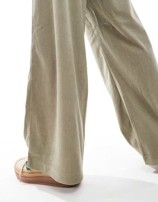 Sage shops Green 100% Cotton Corduroy Pant, Customizable Pant for Women, Wide-Legged Trouser Pant with Pockets