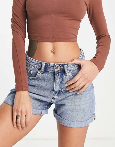 ONLY Phine denim mom shorts in light blue  - view 1