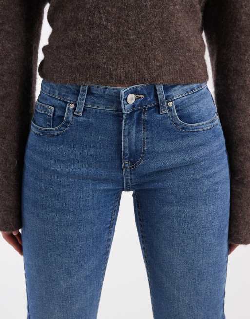 ONLY - Phoebe - Flared jeans met lage taille in middenblauw, 5 van 5
