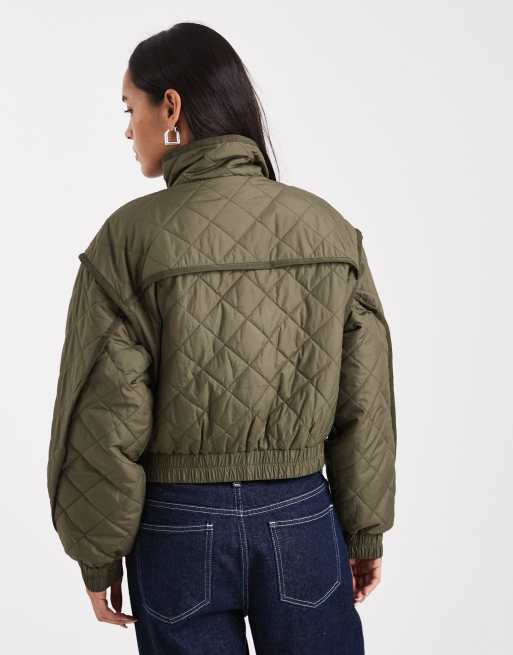 ONLY – Pikowana kurtka w kolorze khaki, 4 z 4