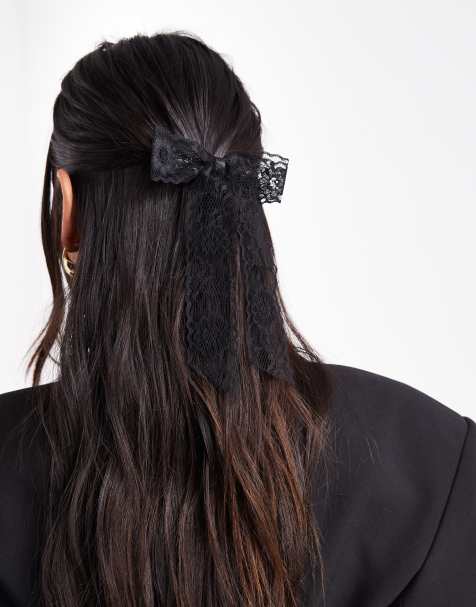ONLY - Pince à cheveux avec nœud en dentelle - Noir - view 1