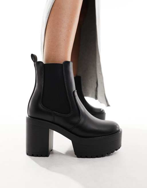 Platform heeled chelsea sales boots