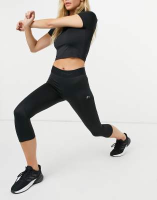 Only Play workout leggings with waistband detail in black