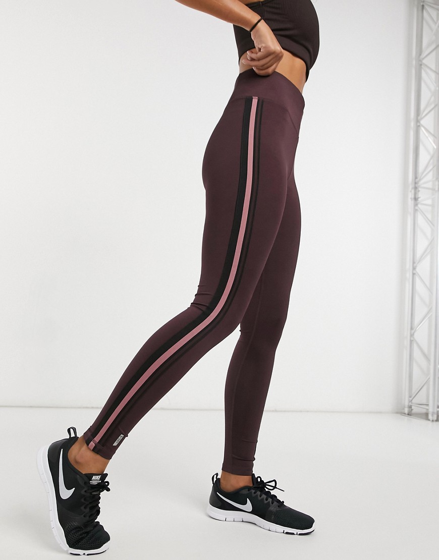 Only Play Bako high waist training tights in fudge-Brown