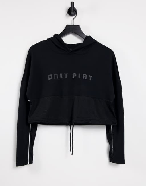 Drawstring bottom best sale crop hoodie