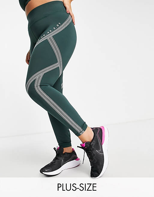 Trousers & Leggings Only Play Curve leggings with taping detail in forest green 