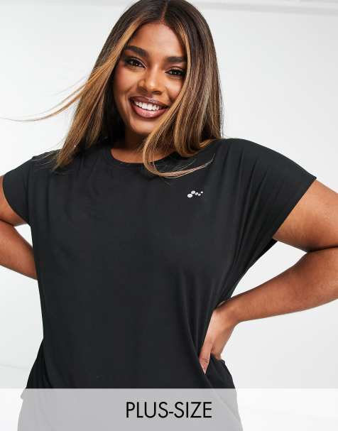 Only Play Curve - Losvallend trainingsshirt met korte mouwen in zwart, deel van co-ord set - view 1