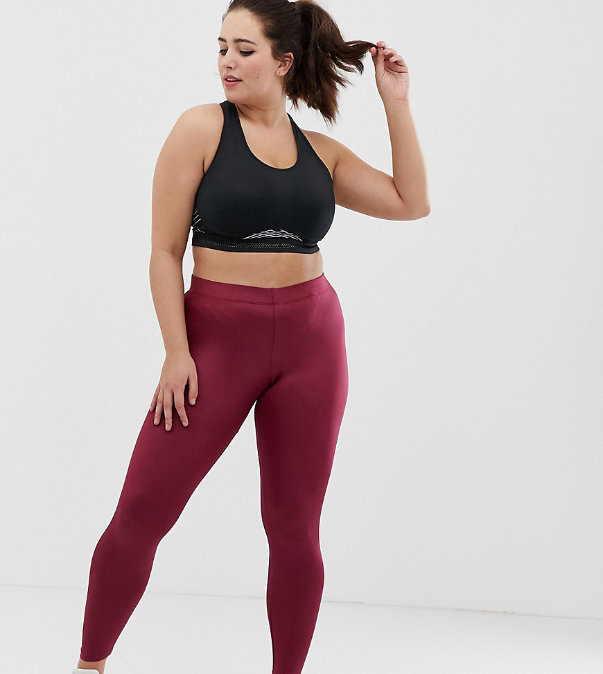 Only Play Curvy - Glanzende jersey legging-Rood