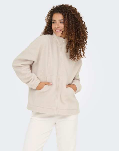Only Play – Fleece-Sweatshirt in Bimsstein - view 1