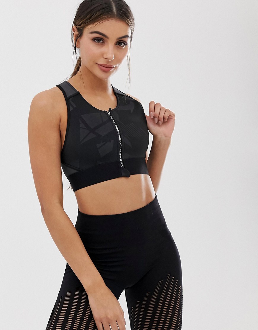 Only Play high neck sports bra in black